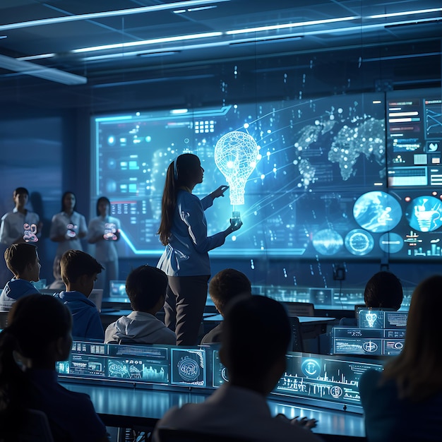 Engaged Students Embrace AI Technology in Classroom Learning | Premium ...